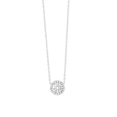 Facet Classic Solitär Halskette mit Brillanten in 750/18 Karat Weissgold