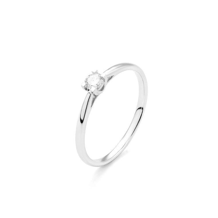 Facet Eye Clean Solitaerring 18Kt, 0,15ct.