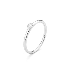 Facet Eye Clean Weissgold Solitaerring 18Kt 0,10 ct