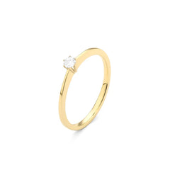 Facet Eye Clean Gold Solitaerring 14Kt
