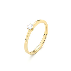 Facet Eye Clean Gold Solitaerring 18Kt 0.15 ct