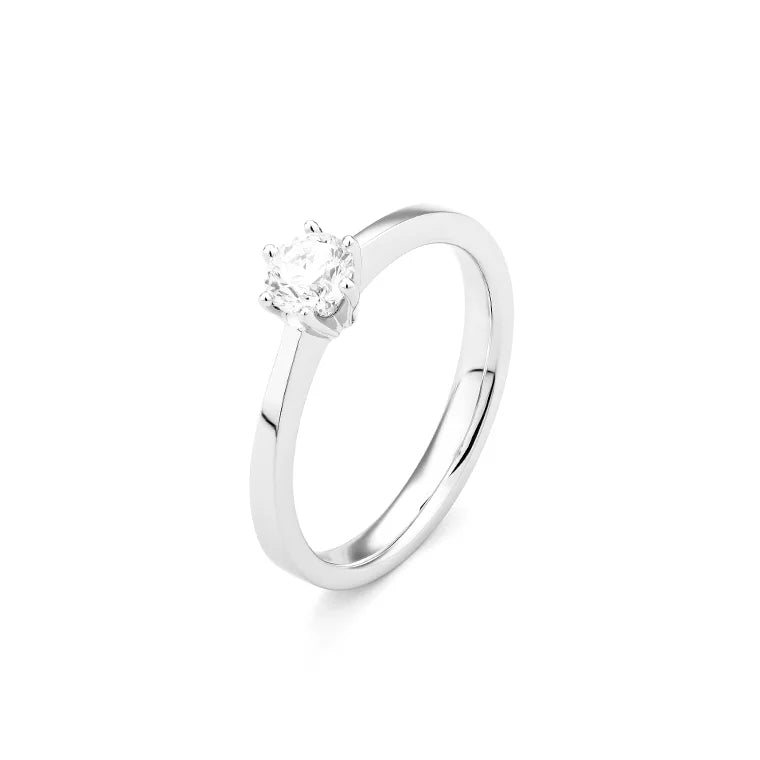 Facet Eye Clean Weissgold Solitaerring 18Kt 0.40 ct