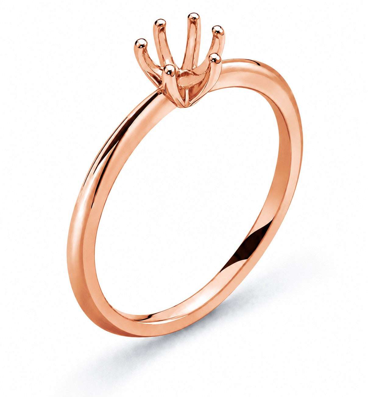 Solitär Ring Rohling 6-Griff Fassung 1.00ct. Rotgold 585