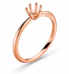Solitär Ring Rohling 6-Griff Fassung 0.25ct. Rotgold 585