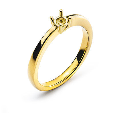 Solitär Ring Rohling Gelbgold 750 für 0.20 ct.
