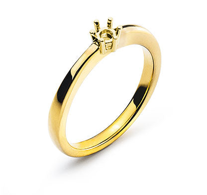 Solitär Ring Rohling 6-Griff Fassung Gelbgold 750 für 0.15 ct.