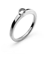 Solitär Ring Zargen Fassung Weissgold 750 für 0,15 ct.