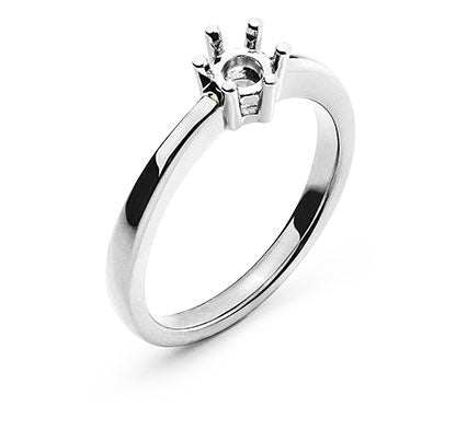 Solitär-Ring Rohling 6-Griff Weissgold 750 für 0.75 ct.