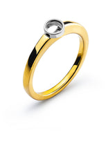 Solitär Ring Zargen Fassung Rohling Bicolor 750 für 0.20ct.