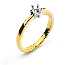 Solitär Ring 6-Griff Bicolor Gelbgold 750 für 0.33 ct.