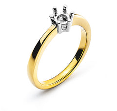 Solitär Ring 6-Griff Bicolor Gelbgold 750 für 0.75 ct.