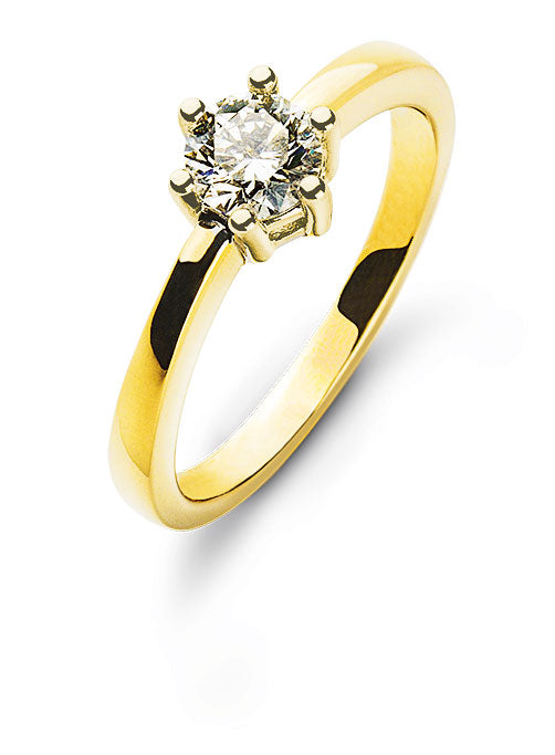 Ring Solitär Gelbgold 750 0.50 ct. H-SI