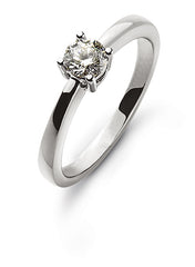 Solitär Ring 4-Grifffassung Weissgold 750 Diamant 0,25 ct.