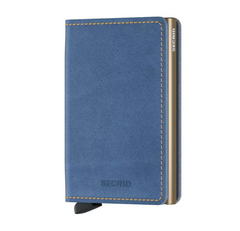 Secrid Slimwallet Indigo 3 Sand mit Gravur - SIn-3-Sand