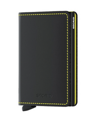 Portefeuille Slimwallet Secrid noir mat et jaune avec gravure - SM-Black&amp;Yellow
