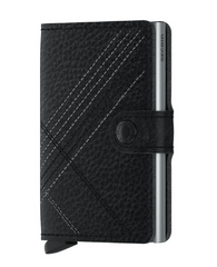 Portefeuille Secrid Mini Stitch Linea Noir avec gravure - MSt-Linea Noir