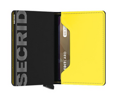 Portefeuille Slimwallet Secrid noir mat et jaune avec gravure - SM-Black&amp;Yellow