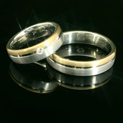 Partnerringe Silber 925 / 18 Karat - 750 Gold - SG - 629/5