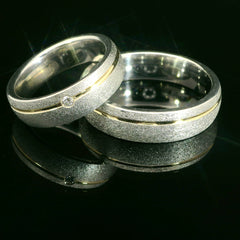 Partnerringe Silber 925 / 18 Karat - 750 Gold - SGB - 119/6
