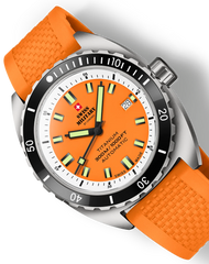 Swiss Military by Chrono Titanuhr für Männer mit Sportlichem Orangem Silikonarmband