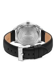 Swiss Military Schwarz Leder Herrenuhr - SM34116.04
