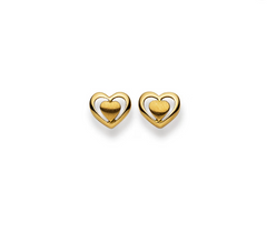 Herz Ohrstecker 18K Gelbgold 750 - 7x7 mm