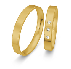 Breuning Basic Trauringe mit 3 Diamanten 0,045 ct. - 48/14402 & 48/04402