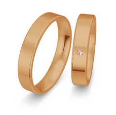 Breuning Basic Trauringe mit 1 Diamant 0,01 ct. - 48/14404 & 48/04404