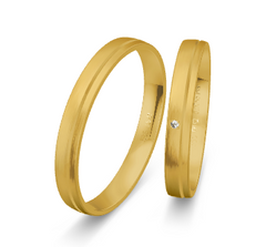 Breuning Basic Trauringe mit 1 Diamant 0,01 ct. - 48/05606 & 48/05605