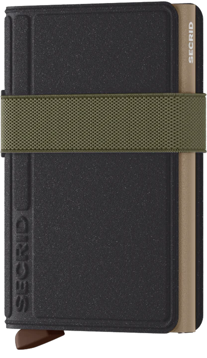 Secrid Bandwallet LIBA Black-Olive mit Gravur - BLi-Black-Olive