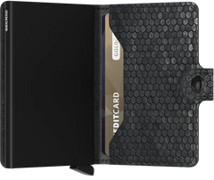 Portefeuille Secrid Miniwallet Hexagon Black avec gravure - MHe-Black 
