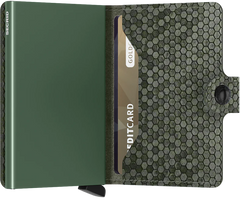 Portefeuille Secrid Miniwallet Hexagon Green avec gravure - MHe-Green