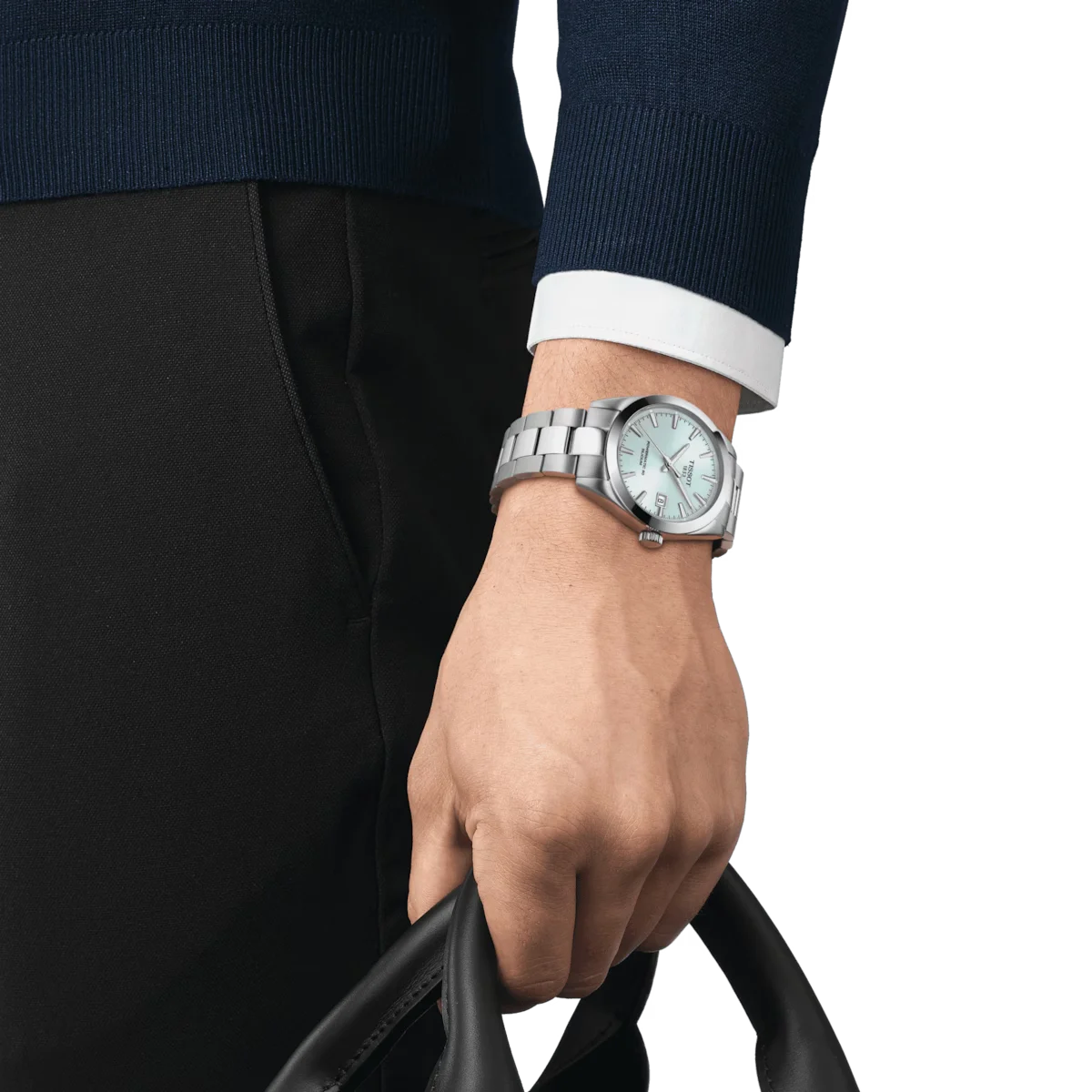 Tissot Gentleman Powermatic 80 Silicium Herrenuhr in Eisblau - T127.407.11.351.00