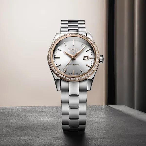 Tissot T-My Lady Automatic 18K Gold Bezel Damenuhr - T930.007.41.031.00