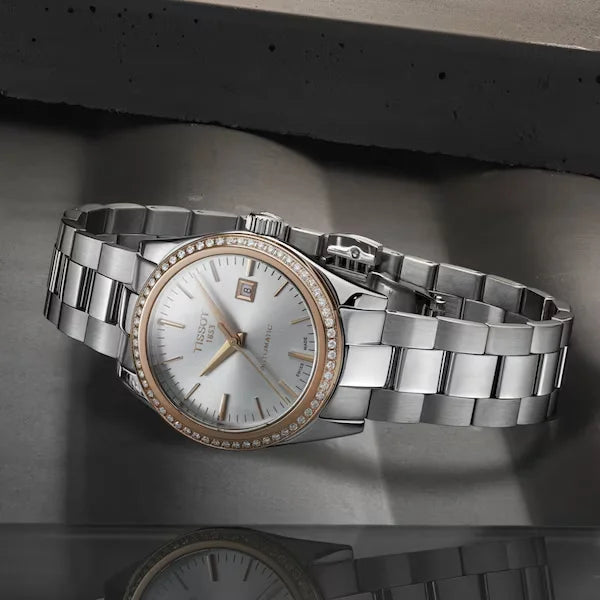 Tissot T-My Lady Automatic 18K Gold Bezel Damenuhr - T930.007.41.031.00