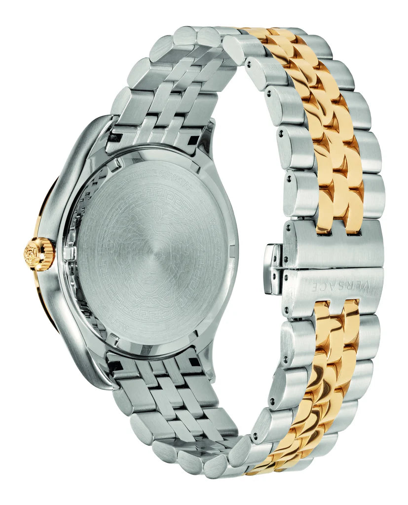 Versace Silber Gold Band, Grünes Zifferblatt Herrenuhr - VEVK00620
