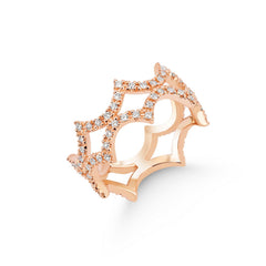 bague en or rose avec diamants - YZ0002798 