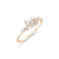 bague en or rose avec diamants - YZ0002801 