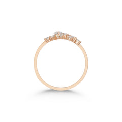 bague en or rose avec diamants - YZ0002801 