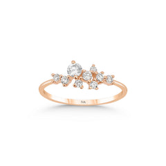 bague en or rose avec diamants - YZ0002801 