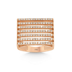 bague en or rose avec diamants - YZ0002819 