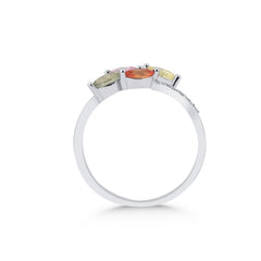 bague en or blanc avec diamants et saphir - YZ0002889 