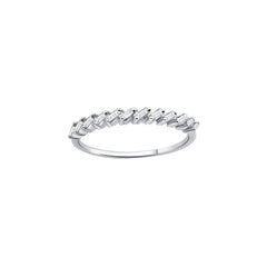Bague demi-éternité en or blanc 18 carats 750 avec diamants - YZ0005016 