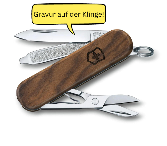 Victorinox Classic SD Wood Taschenmesser mit Gratis Gravur - 0.6221.63