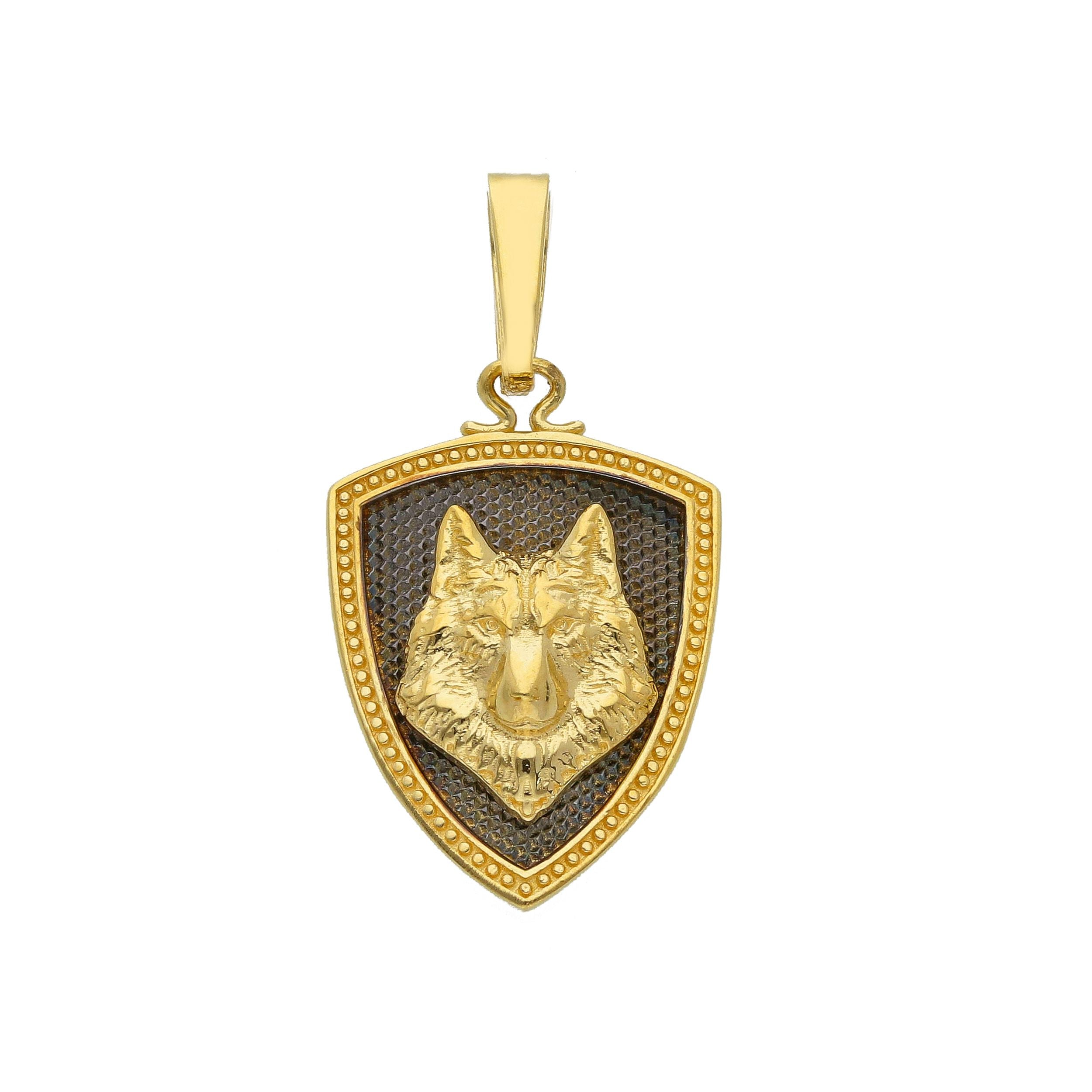 Anhänger in 18 Karat - 750 Gelbgold, Wolf - 262386