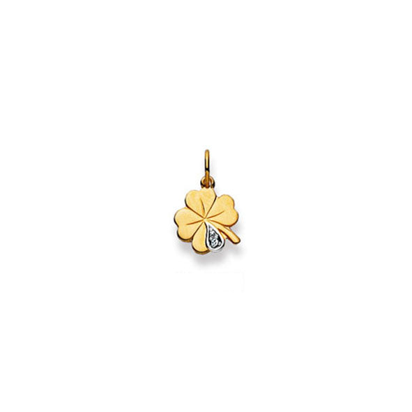 Anhänger Kleeblatt Bicolor Gelbgold-Weissgold 750 Gold - 1556.06739/0006