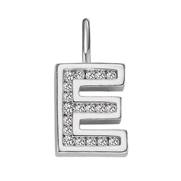 Anhänger Silber 925 weiss Buchstabe E poliert rhodiniert  - 6256.08989/0500