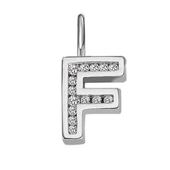 Anhänger Silber 925 weiss Buchstabe F poliert rhodiniert  - 6256.08989/0600