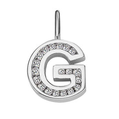 Anhänger Silber 925 weiss Buchstabe G poliert rhodiniert  - 6256.08989/0700