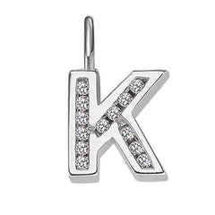 Anhänger Silber 925 weiss Buchstabe K poliert rhodiniert  - 6256.08989/1100